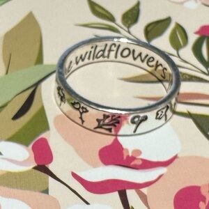 Wildflowers Silver Ring size 11 brand new etched saying band boho bohemian
